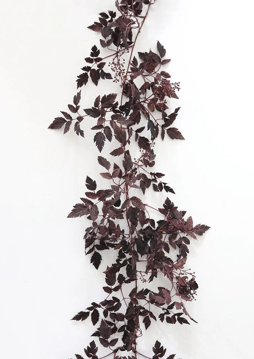Plum Cimicifuga Seeded Garland - 6' | Afloral