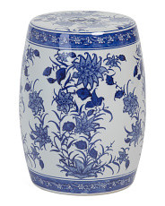 17in Flower Chinoiserie Ceramic Stool | TJ Maxx