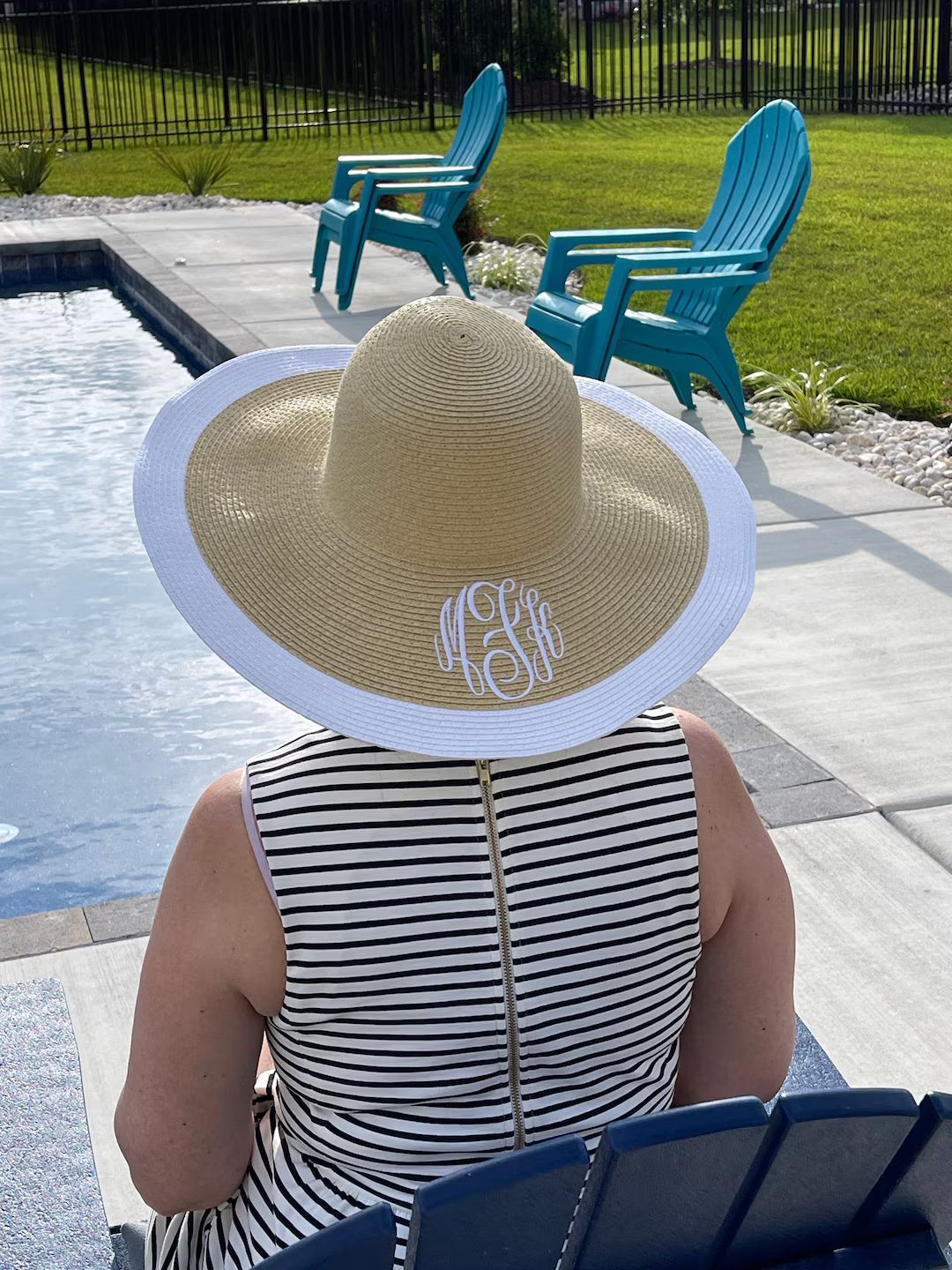 Custom Monogram Floppy Hat Personalized Sun Hat Women's Beach Hat Monogrammed Kentucky Derby Hat,... | Etsy (US)