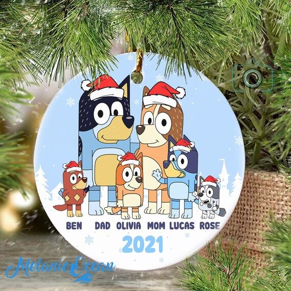 Personalized Bluey Family Ornament, Bluey Ornament, Bluey Christmas Ornament, Matching Ornaments,... | Etsy (US)