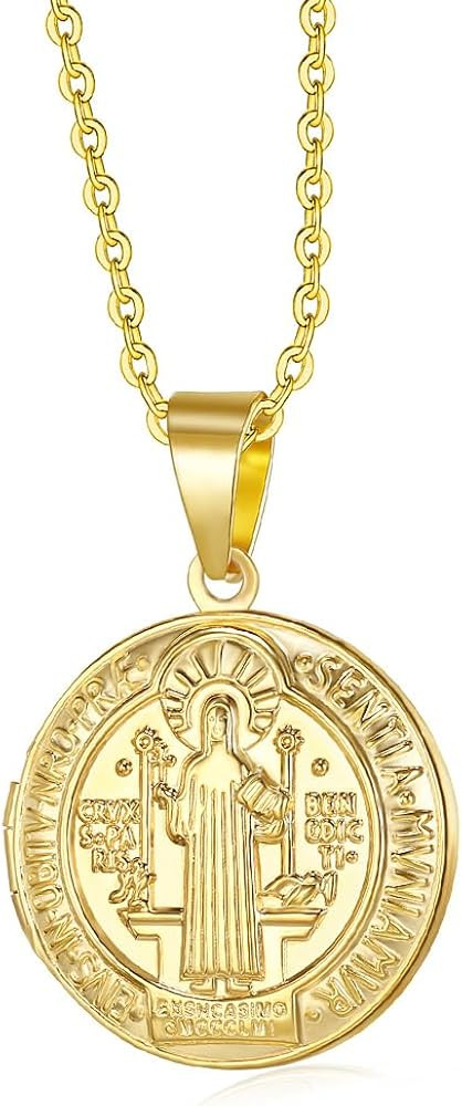 Virgin Mary Necklace Gold Silver Plated Virgen De Guadalupe Necklace Stainless Steel Locket Neckl... | Amazon (US)