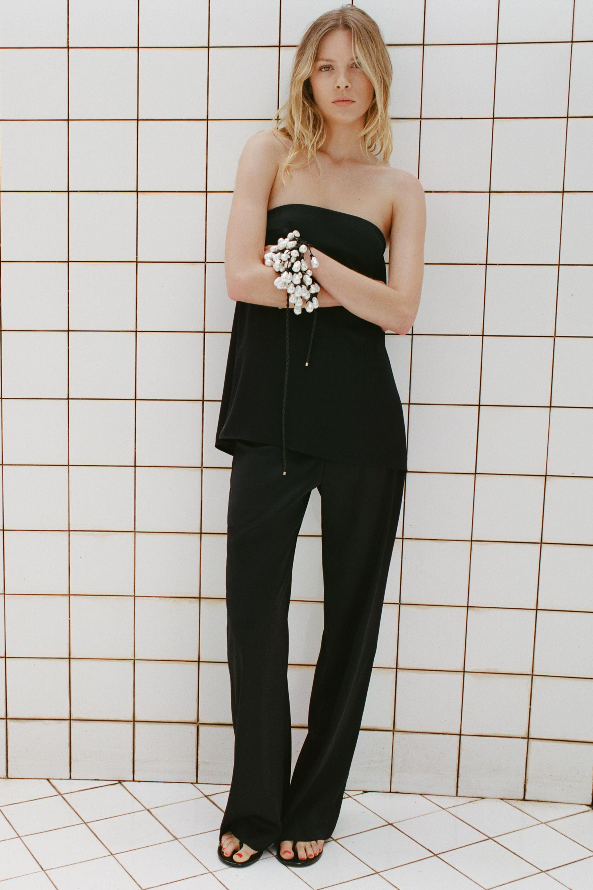 PANTALONI SATINATI A VITA ALTA | Zara IT