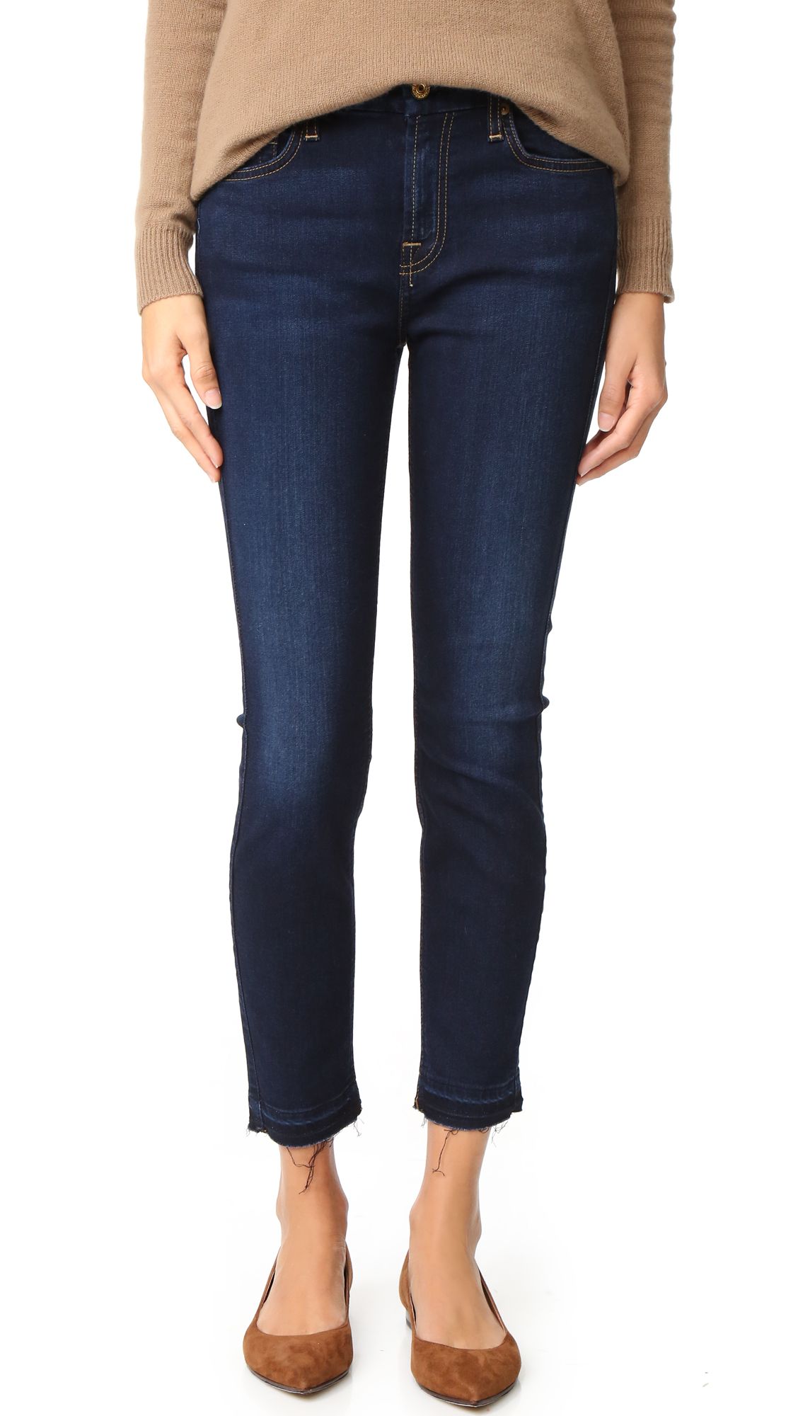 7 For All Mankind The B(Air) Ankle Skinny Jeans - Tranquil Blue | Shopbop