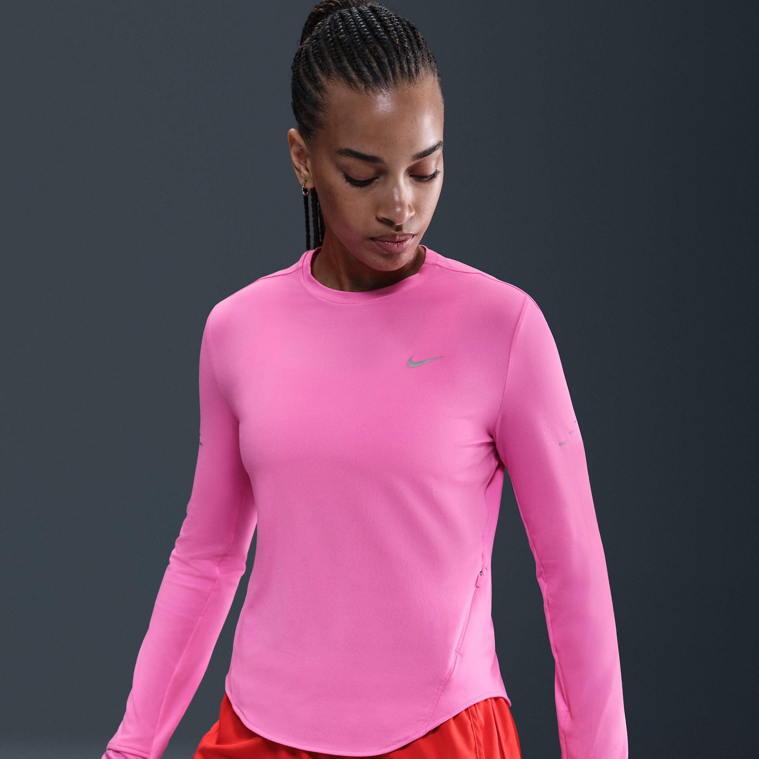 Nike Women's Swift Dri-FIT UV Long-Sleeve Crew-Neck Running Top in Pink | HQ0503-675 | Nike (US)