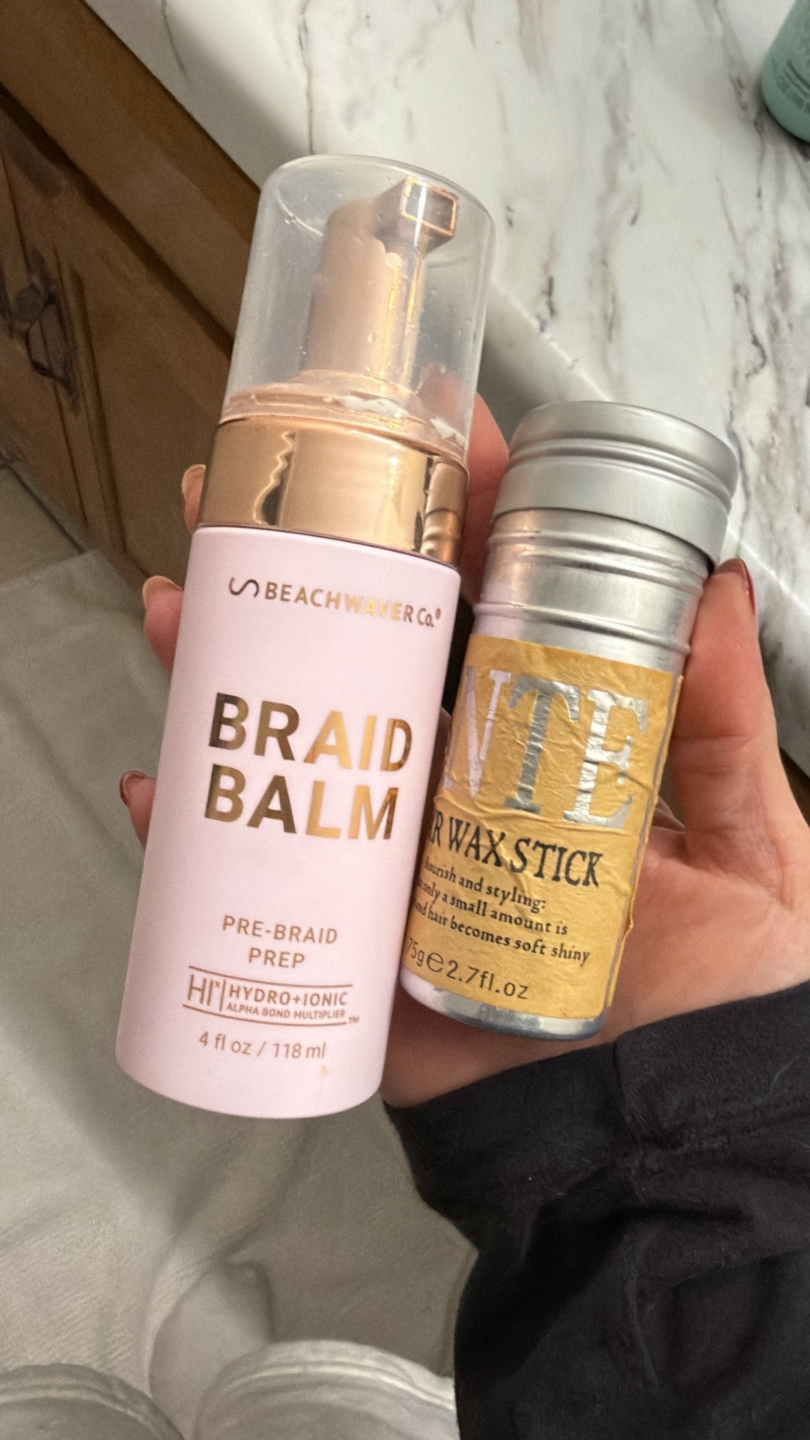 Sleek bun products

Hair products 

Sleek hair 
Beachside 
Hair wax stick 

#LTKStyleTip #LTKBeauty #LTKFindsUnder50