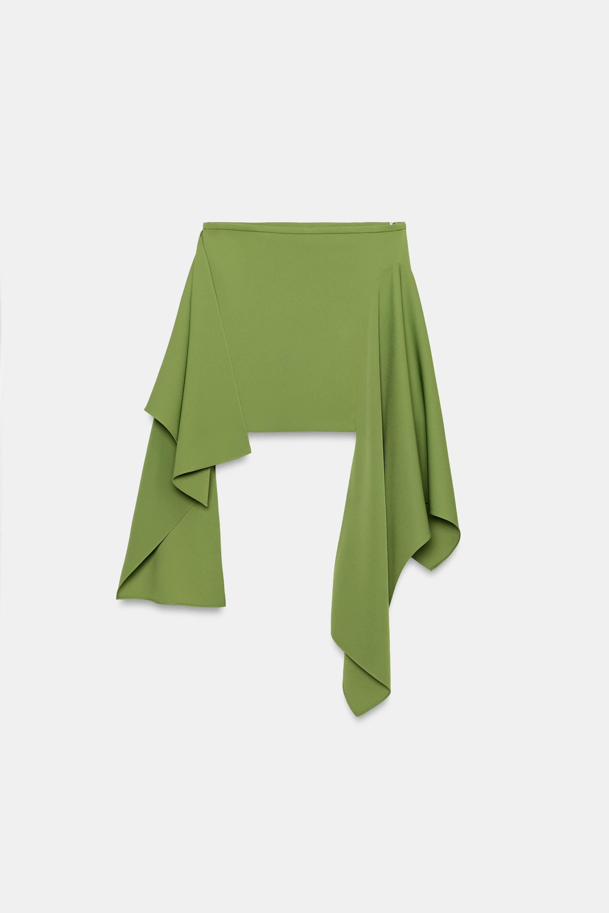 ZW COLLECTION ASYMMETRIC HEM MINI SKIRT | Zara US