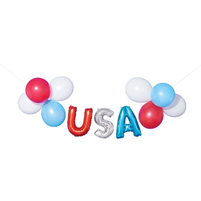 USA Mylar Balloon Garland Red/White/Silver - Sun Squad™ | Target