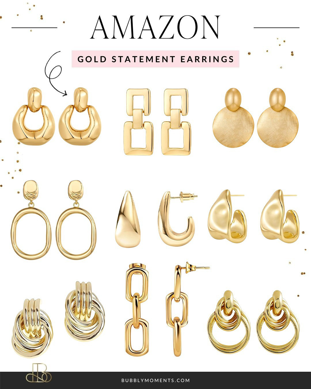 Elevate your style with these stunning gold statement earrings from Amazon! Perfect for adding a touch of glamour to any outfit, these earrings are sure to turn heads wherever you go. Whether you're dressing up for a special occasion or adding some flair to your everyday look, these earrings are a must-have accessory. Made with high-quality materials, they're both fashionable and durable. Plus, they make the perfect gift for any fashion-forward friend or loved one. Shop now and add a touch of elegance to your jewelry collection! #LTKstyletip #LTKfindsunder100 #LTKfindsunder50 #GoldEarrings #StatementEarrings #AmazonFinds #FashionJewelry #Accessorize #ElegantStyle #Glamourous #Fashionista #JewelryLover #TrendyAccessories #FashionForward #GiftIdeasn #AccessorizeWithAmazon #StylishJewelry #GlamorousStyle #FashionInspiration #MustHave #TreatYourself

