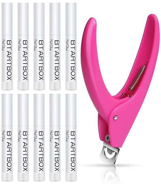 BTArtbox Nail Glue - 10pcs Nail Glue for Acrylic Nails, Acrylic Nail Clipper with Nail Glue for P... | Amazon (US)