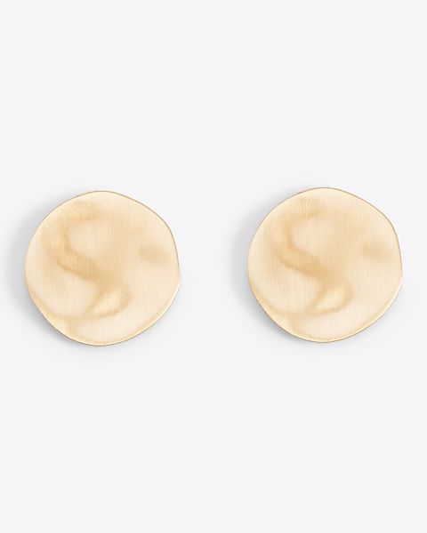 Brushed Textured Circle Stud Earrings | Express