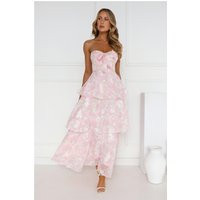 Spring Flower Strapless Maxi Dress Pink | Hello Molly (US)