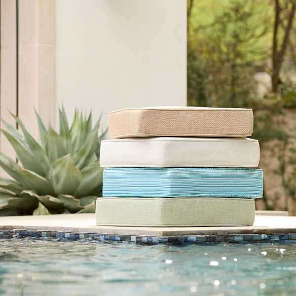 Sea Breeze Blue Premium Woven Outdoor Deep Seat Cushion | At Home
