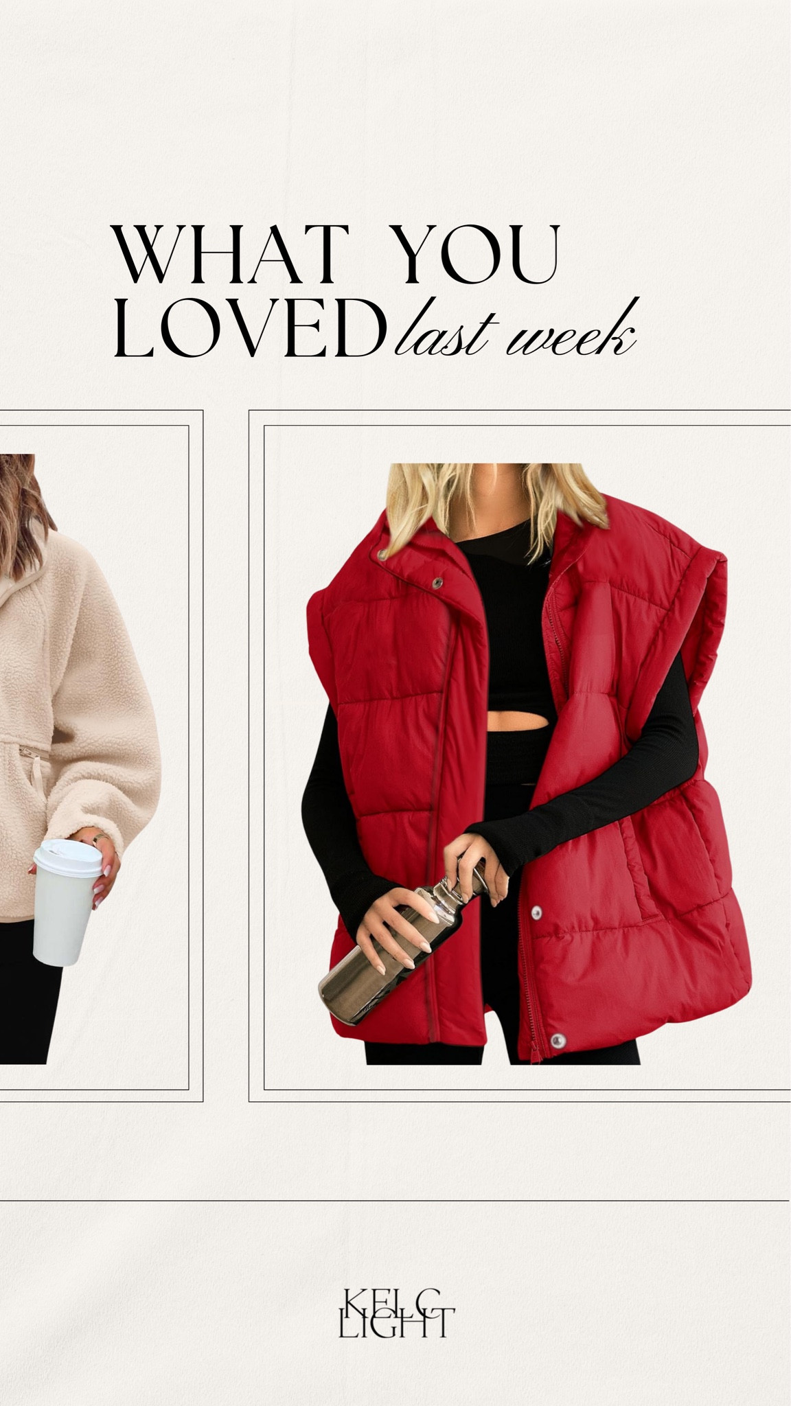 What you loved last week🤍 Love this Amazon Vest! They have many different colors #vest #amazon 

#LTKstyletip #LTKsalealert