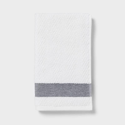 Crinkle Border Hand Towel White/Gray - Threshold™ | Target