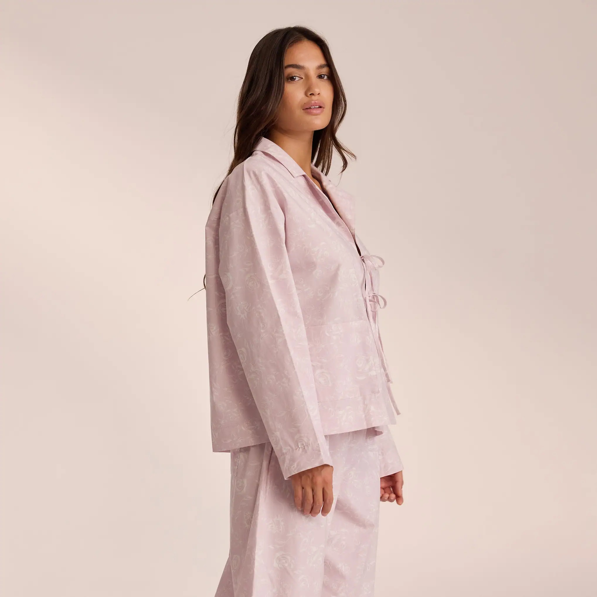 Cotton Pyjama Shirt - Lilac | Lounge (UK)