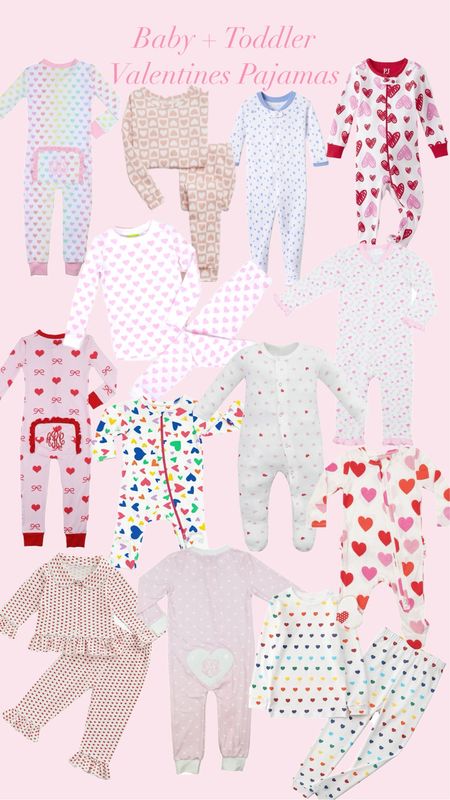 Toddler and baby valentines pajamas, heart pajamas, Valentine’s Day baby and kids 

#LTKkids #LTKbaby #LTKSeasonal