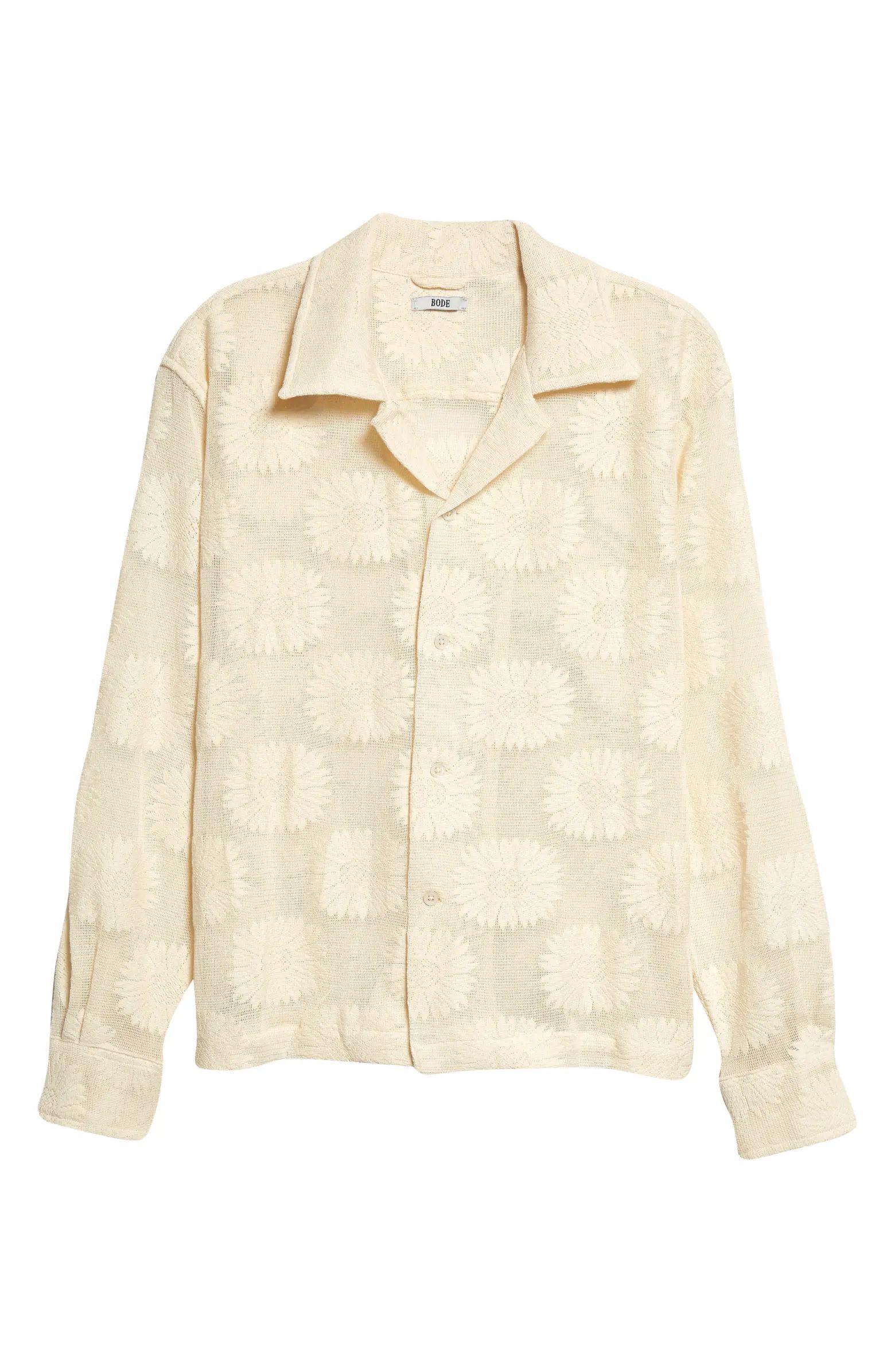Bode Sunflower Lace Button-Up Shirt | Nordstrom | Nordstrom