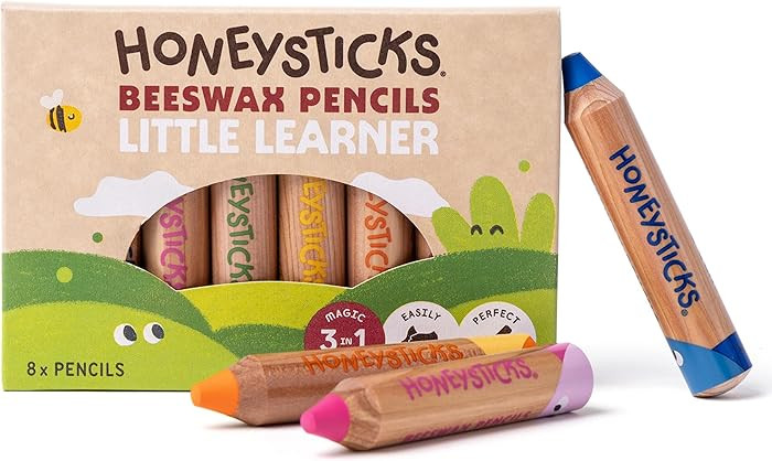 Honeysticks Little Learner Jumbo Colored Pencils (8 Pack) - My First Pencils with Non-Toxic Beesw... | Amazon (US)
