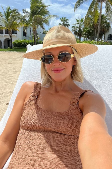 Janessa Leone hat / Celine sunglasses : hunza g swimsuit 

#LTKStyleTip
