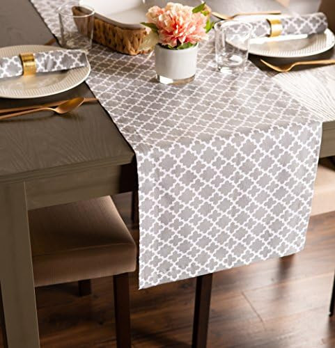 DII Lattice Tabletop Collection, Table Runner, 14x72, Gray | Amazon (US)