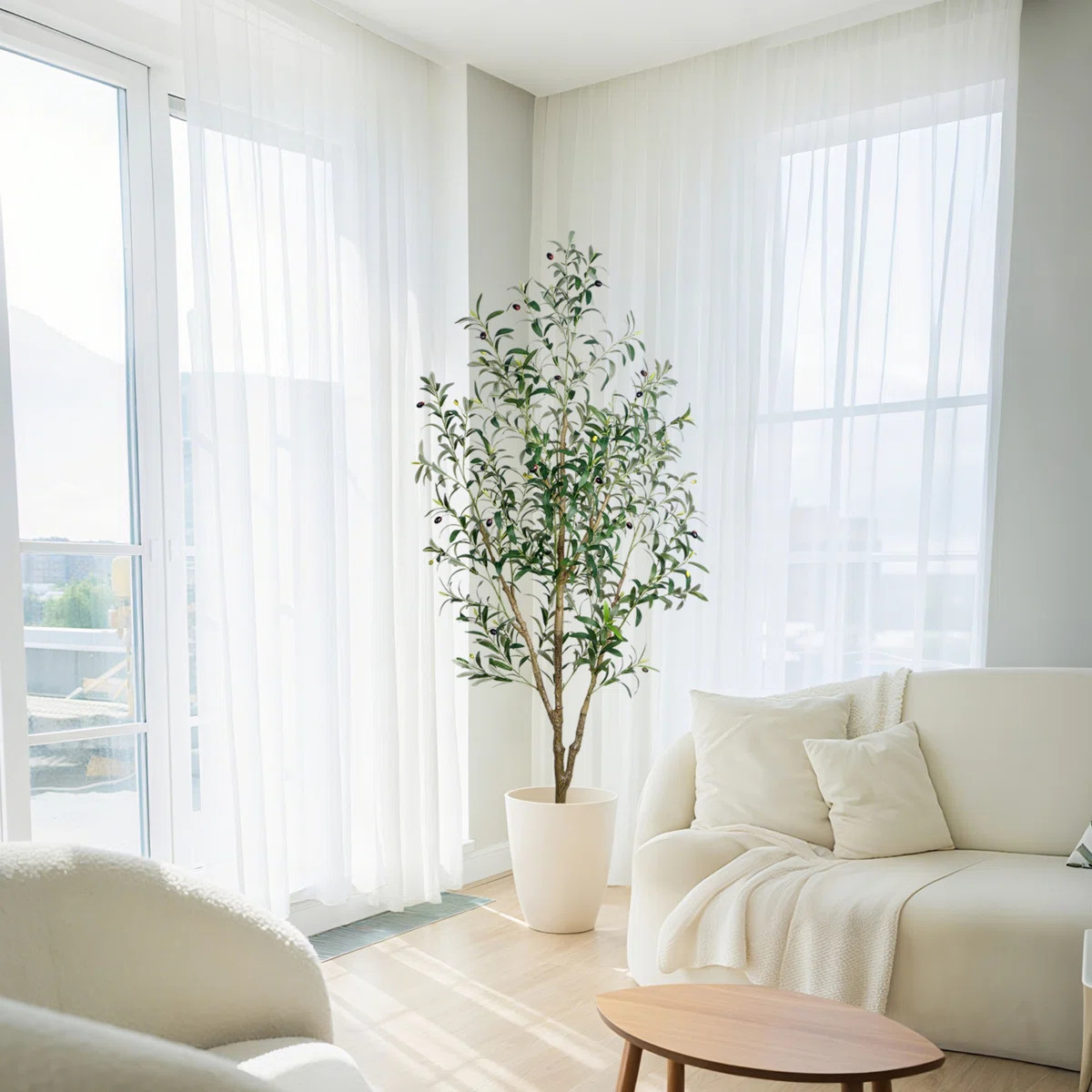 6Ft Faux Olive Tree With Fruit And Realistic Leaves For Home Decor | Wayfair North America