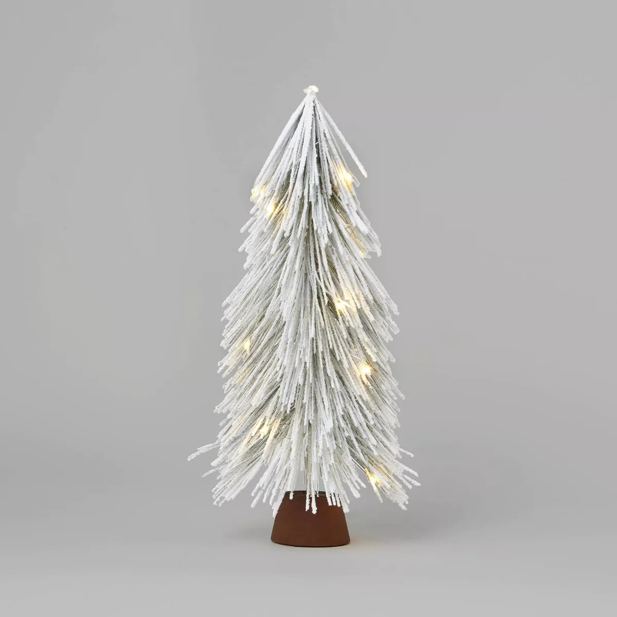 18" Pre-Lit Battery Operated LED Flocked Glitter Mini Artificial Christmas Tree White Lights - Wo... | Target