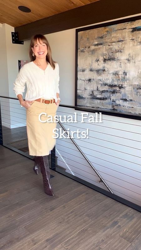 Gravitating toward casual skirts for fall!🍁 I found 3 really cute options!👍🏻
1st skirt- Great length with tall boots, and I love the cargo details! 
2nd skirt- A total winner! Love the side slit and comfy material! Comes in several colors, too! 
3rd skirt- The best denim maxi! The front slit is so cool! 
HOW TO SHOP:🛍️
1️⃣ Comment “links” and links to these outfits will be sent to your DM’s!
2️⃣  Click the link in our bio to shop from the @shop.ltk app! 
3️⃣ Links will be in our stories for 24 hours!!

Urban Outfitters, fall skirts, cargo skirt, Free People skirt, Reformation denim maxi skirt, Madewell sweater, Sam Edelman, white booties, Cabi blouse, Anine Bing tee

#LTKxMadewell #LTKstyletip #LTKworkwear