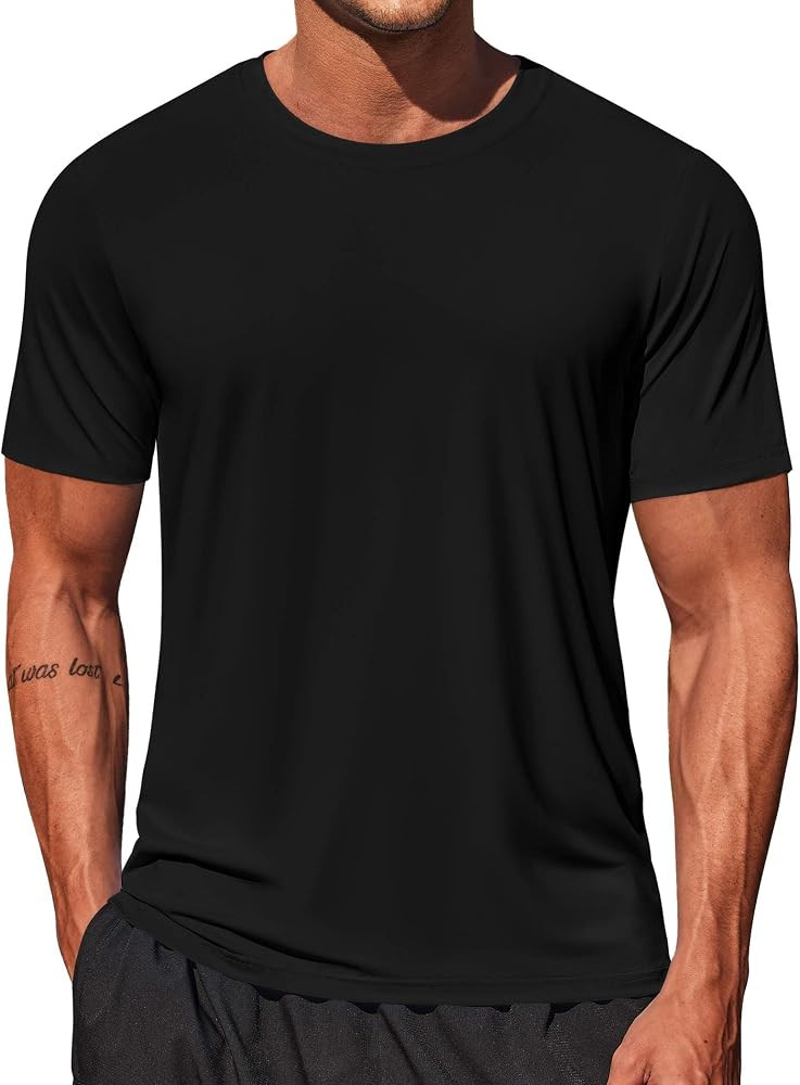 COOFANDY Men's Swim Shirt Short Sleeve UPF 50+ Sun Shirt Rash Guard T-Shirts Quick Dry Beach Shir... | Amazon (US)