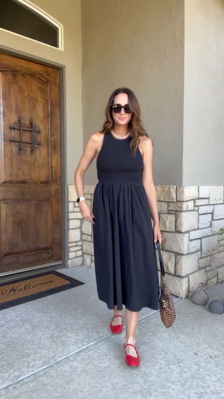 I sized up to a medium in this dress.  If you are C cup or below, I recommend true to size.  
Shoes true to size and very comfortable.  

#LTKstyletip #LTKover40 #LTKshoecrush