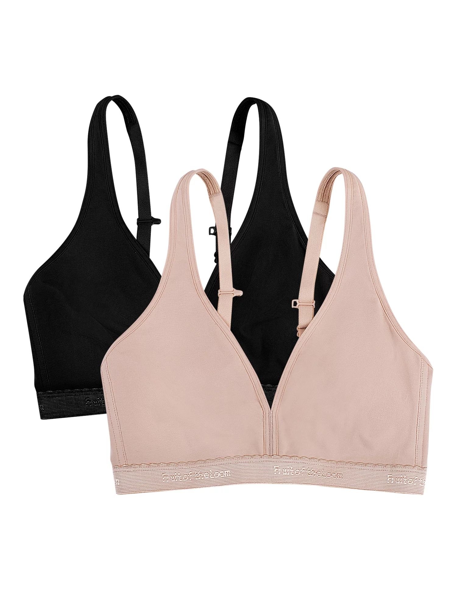 Fruit of the Loom Women's Wirefree Cotton Bralette, 2-pack, Style-FT799PK - Walmart.com | Walmart (US)