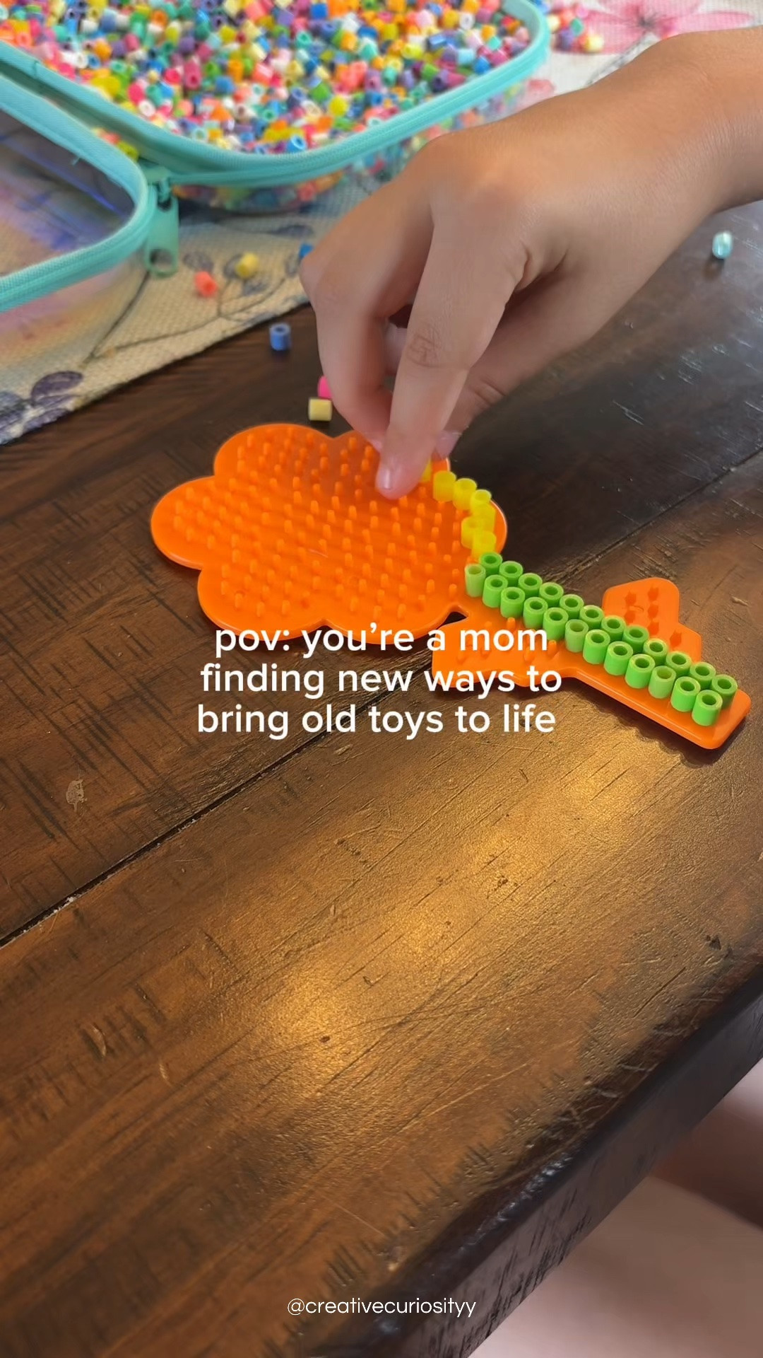Your sign to break out the perler beads 😏

Not only are they super fun and nostalgic, they’re also really great for working on fine motor skills! 

Plus they make fun bubble wands 🙌🏼🫧

#perlerbeads #momhack #simpleplay #finemotor #bubbles