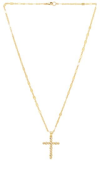 Francesca Cross Necklace in White | Revolve Clothing (Global)