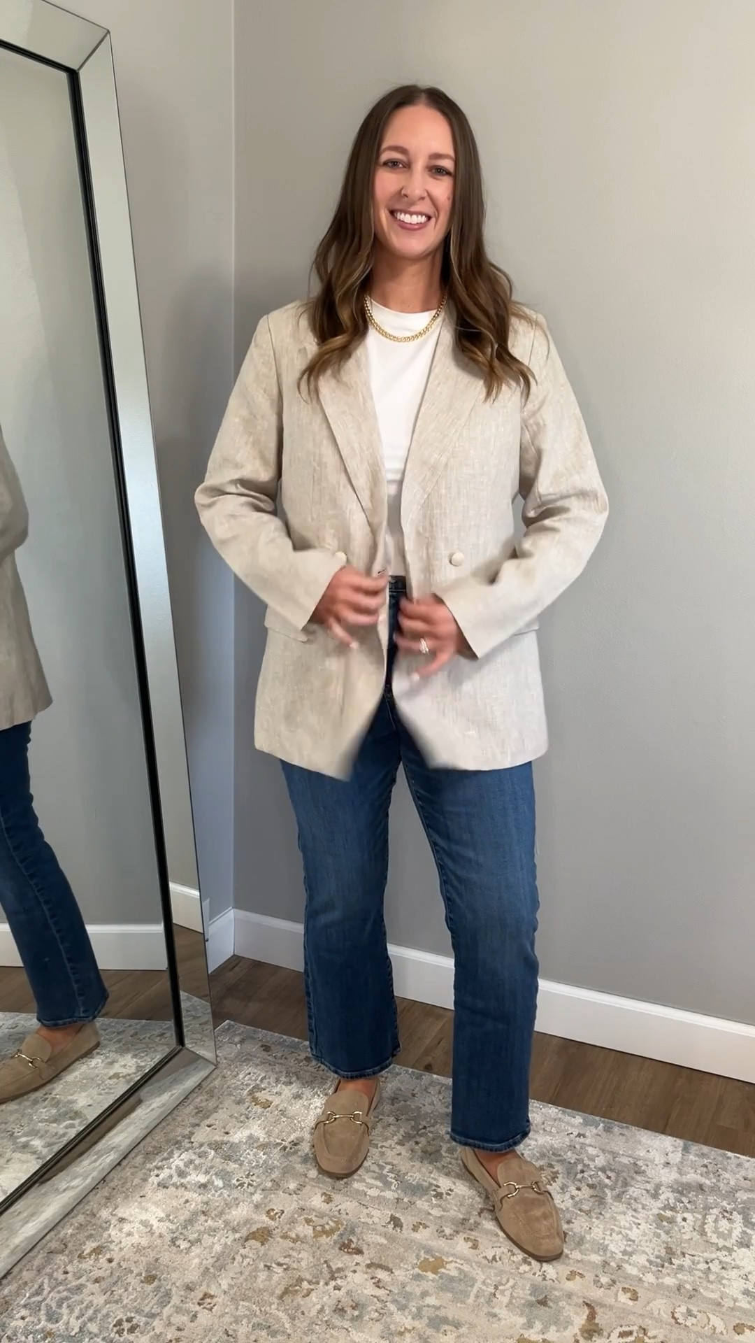 Love this cute blazer- perfect for the office, coffee date, etc!

Work outfit // office outfit // business casual // workwear // work outfits // office outfits // teacher outfit // business casual workwear // spring outfit // teacher outfits // blazer // spring outfits women // spring outfits 2026 // Easter outfits women // Easter outfit // date night outfits // summer outfit // summer outfits 2026 // summer outfits women // linen blazer // white tee // basic white tee // loafers // corporate outfit // corporate style 

#LTKSeasonal #LTKWorkwear #LTKootd