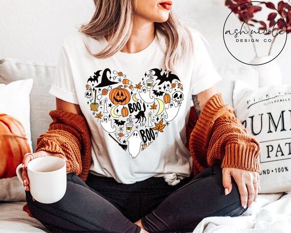 Cute Halloween Theme Shirt for Women Halloween T-shirt - Etsy | Etsy (US)