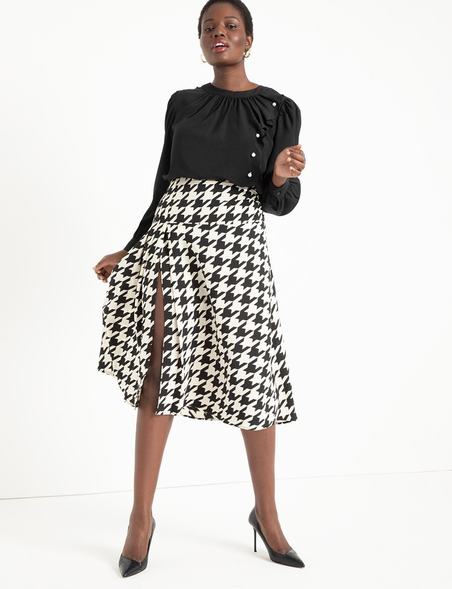 Midi Skirt with Pleats | Women's Plus Size Skirts | ELOQUII | Eloquii