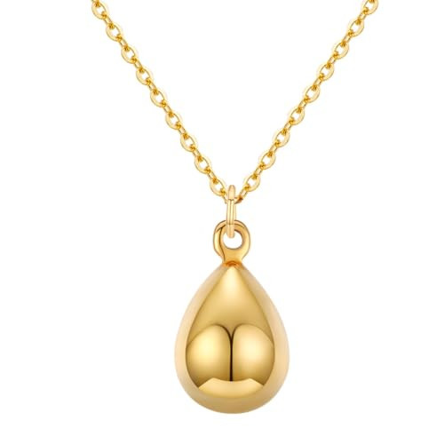 gelanmeng Dainty Teardrop Pendant Necklace for Women 14k Gold Plated Tear Pendant Necklaces 925 Sterling Silver Pear Pendant Necklace Jewelry for Women (Gold) | Amazon (US)