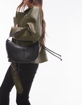 Topshop Stacey shoulder bag with chain handle in black | ASOS (Global)