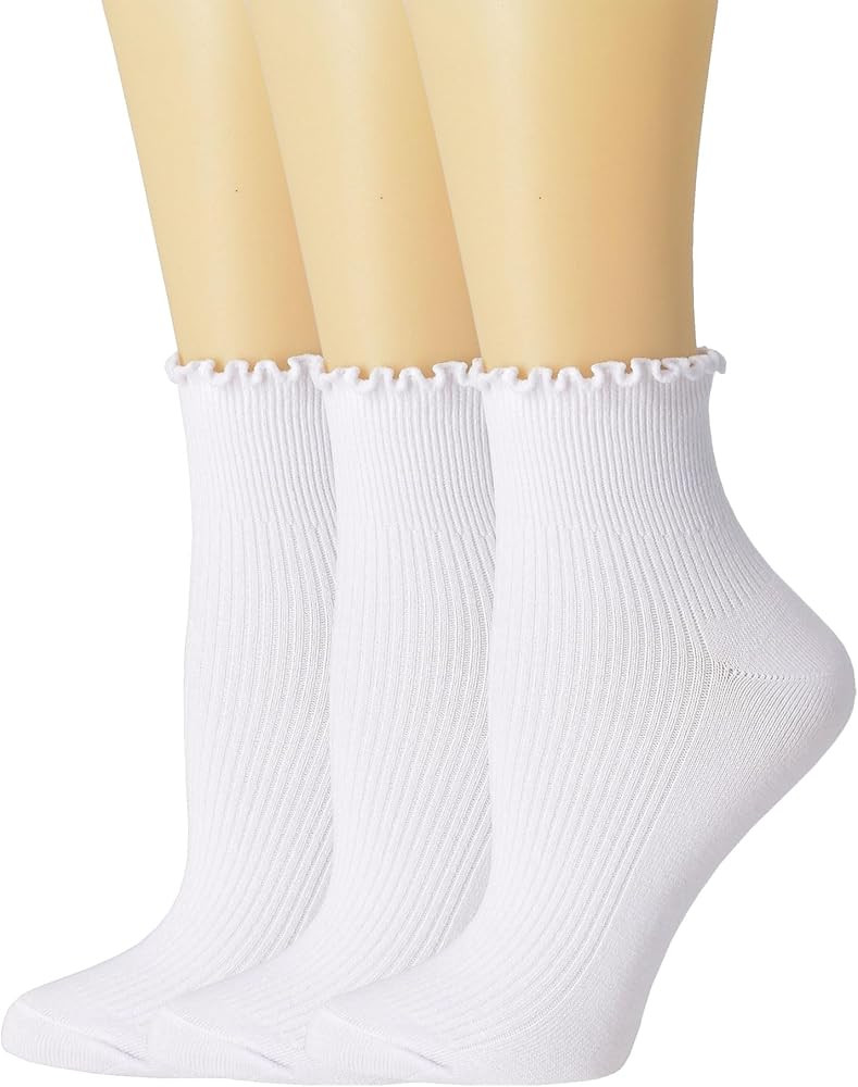 SRYL Ruffle Ankle Socks for Women's,Casual Cute Turn-Cuff Socks Soft Breathable Knit Cotton Lettu... | Amazon (US)