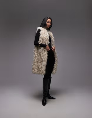 & Other Stories shaggy faux fur long line vest in off white | ASOS (Global)