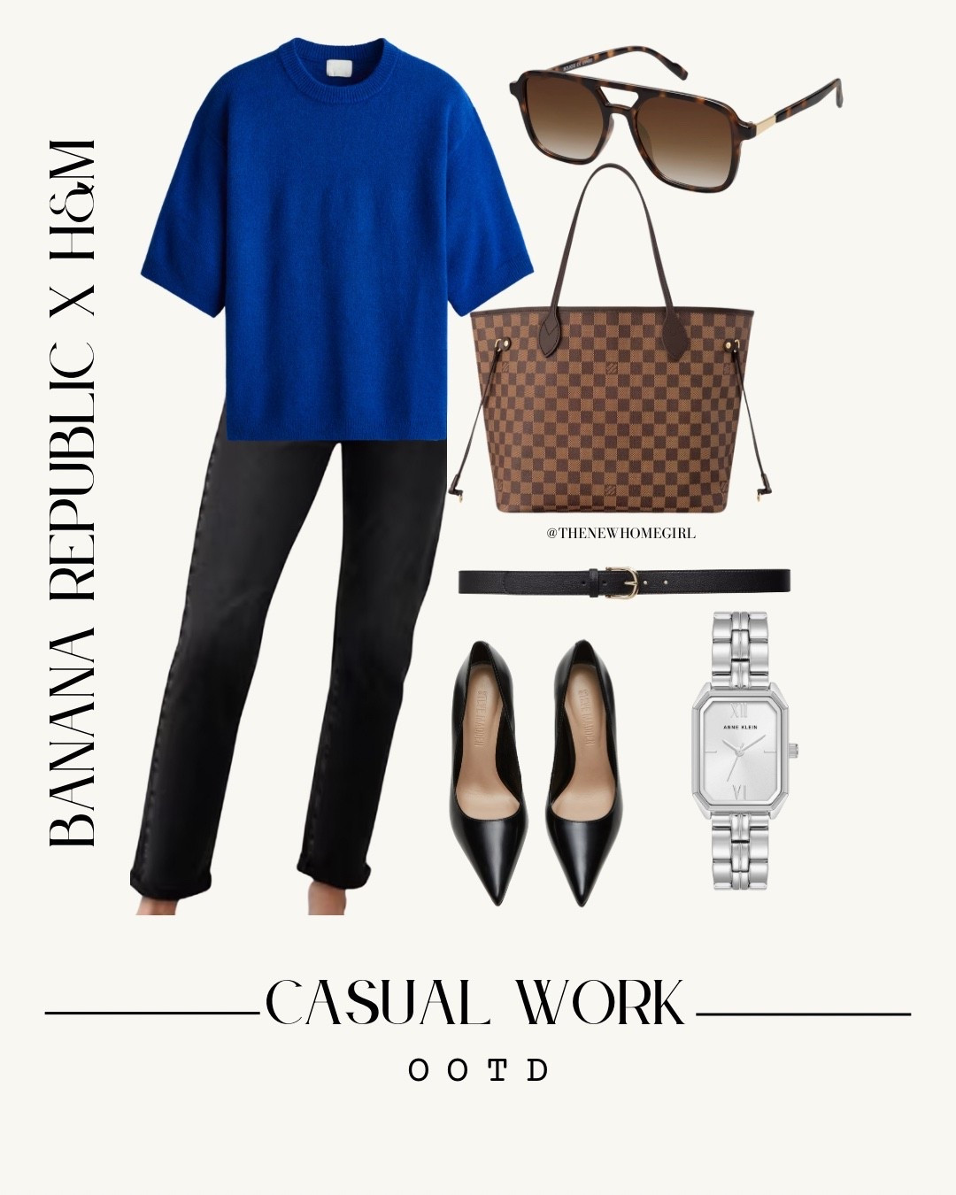 Casual Everyday Work Outfit. Banana Republic Factory, H&M, Steve Madden, Amazon, Black Wash Jeans, Royal Blue Knit Sweater Shirt. Fall Casual Wear. 

#LTKFindsUnder50 #LTKdayinmylife #LTKHoliday