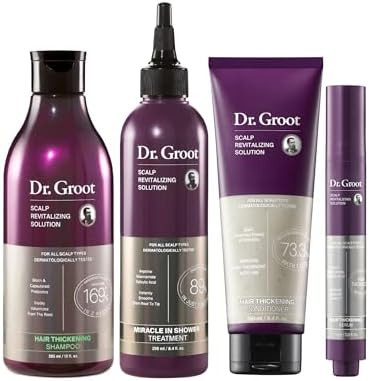 Dr. Groot Thickening Serum, Shampoo, Conditioner, and Scalp Treatment Set for Hair Loss – Clini... | Amazon (US)