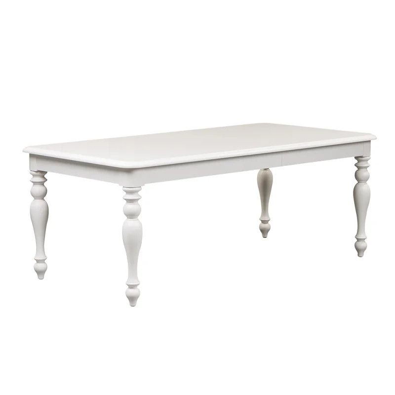 Extendable Dining Table White Farmhouse Dining Table With Leaf | Wayfair North America