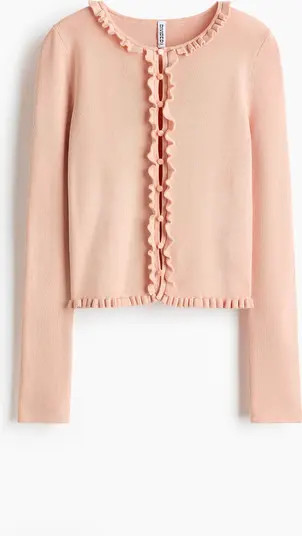 H&M Frill-trimmed Cardigan | Nordstrom | Nordstrom
