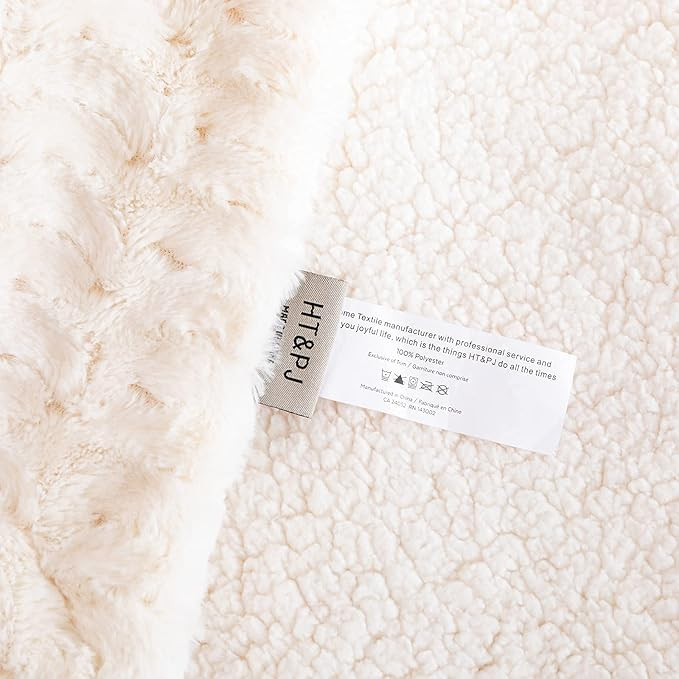 HT&PJ Fluffy Faux Fur Throw Blanket Reverse Plush Sherpa Thick Warm Soft for Sofa Bedroom Decor T... | Amazon (US)
