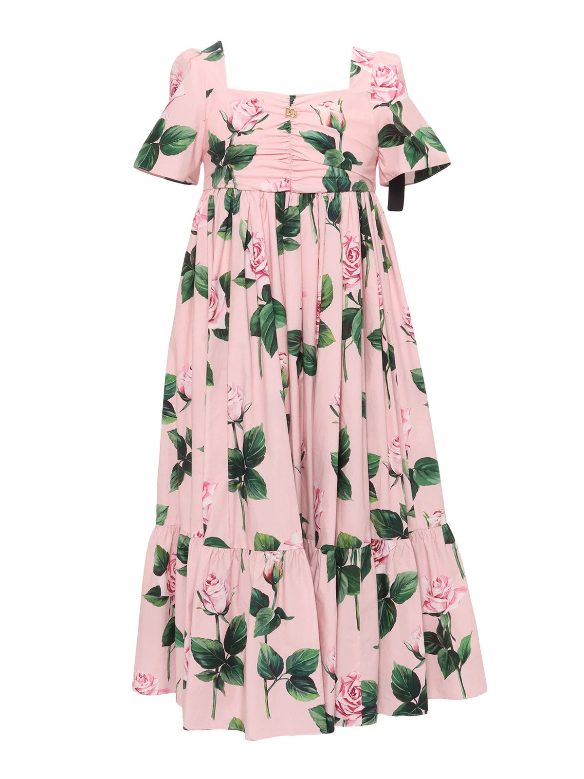 Dolce & Gabbana Kids Floral Printed Poplin Dress | Cettire Global