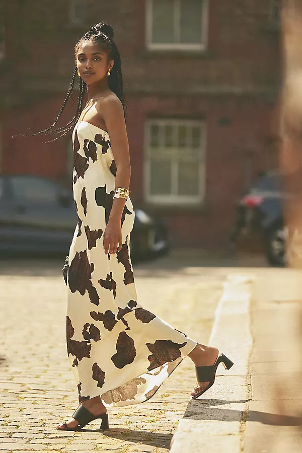 By Anthropologie Cow Print Bandeau Slip Dress | Anthropologie (UK)