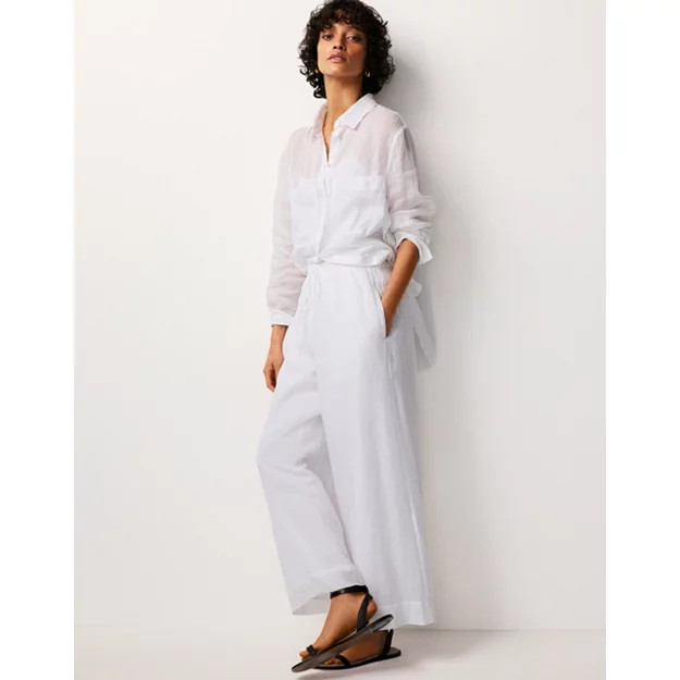 Ramie Cropped Trousers | Trousers & Leggings | The  White Company | The White Company UK & ROW