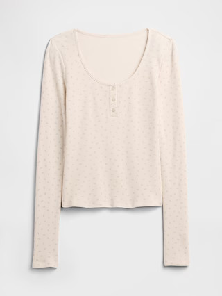 Waffle-Knit Henley PJ Top | Gap Factory