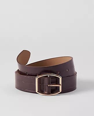 Ann Taylor Wide Buckle Embossed Belt | Ann Taylor (US)