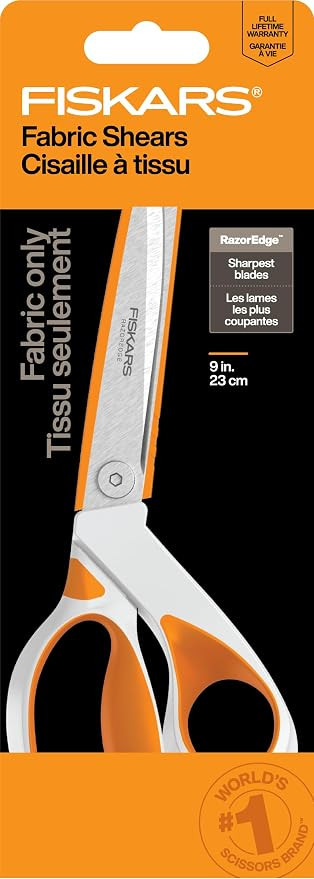 Fiskars RazorEdge Fabric Scissors - 9" Heavy Duty Fabric Shears with SoftGrip Ergonomic Handle, P... | Amazon (US)